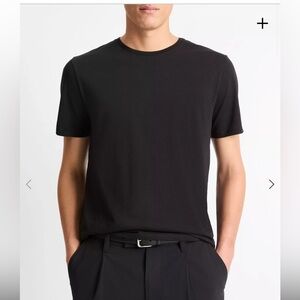 VINCE 100% Pima Cotton Black Crewneck Classic Short Sleeve Shit. Soft. Luxury